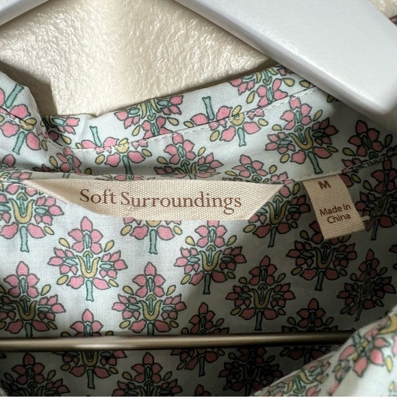 Soft Surroundings Paisley Floral Cotton Voile Tabitha Tunic Top Size Medium Boho - Picture 9 of 10